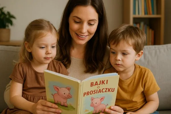 mama czyta dzieciom